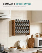 NESAPTO Spice Rack Organizer with 28 Glass Spice Jars, Wood 4-Tier Seasoning Organizer with Labels for Cabinet, Pantry, Countertop or Wall Mount, Chalk Marker and Funnel Set, 14" W × 9.4" H - size: With 28 Jars, 14"W × 9.4"H