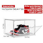 Clear Shoe Organizer,Stackable Shoe Display Case,Shoe Box Storage Bins with Magnetic Door,Fit Shoe Size Up to US 14 (X-Large-1Pack) - size: X-Large-1Pack