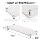 Kitchen Sink Caddy Water Absorbing Stone Tray For Sink, Diatomite Bathroom Countertop Tray Organizer, Faucet Stone Drying Mat Coaster Soap Dish Sponge Dispenser Holder (White) - color: White