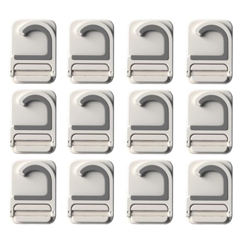 12Pack Broom Holder Wall Mount, Damage Free Hanging Wall Mount Broom and Mop Holder, Household Cleaning Organizer for Organization and Storage, Holds up to 6 lb - color: Plastic, size: 12 Pack: Single Slot