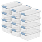 Sterilite 12-Pack Latching Box, Under Bed Storage Bins with Lids, Clear Plastic, 6 Quart - Heavy-Duty Organizing Containers for Closet, Bathroom, and Office - size: 6 Quart, style: 12 Pack