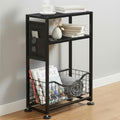 Skinny Side Table with Storage, 3 Tier Slim Side Tables for Small Spaces, Skinny End Table Narrow Bedside Table Narrow Side Table for Living Room, Bedroom - color: Black