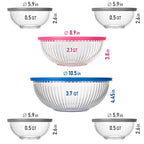 Set of 6 Stackable Space-Saving Nesting Glass Bowls with BPA Free Lids for Foodprep, Storage, Baking, Mixing & Cooking, Microwave Safe - Durable Inert Borosilicate Glass - color: 6 Mixing Bowls with PP Lids