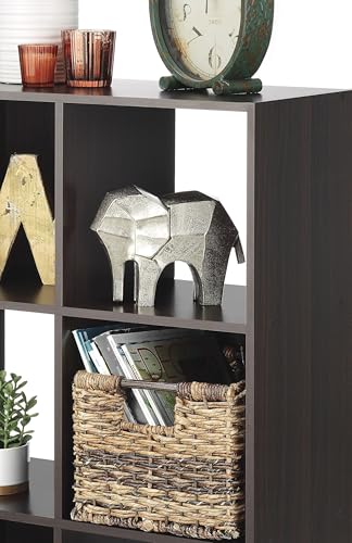 Whitmor 12 Cube Storage Organizer, 4 Tier Stackable Mdf Wood Bookcase, Open Storage Display Bookshelf, Storage Cabinet for Living Room, Bedroom, Home, Office, 35.1"L x 11.7"W x 47.5"H, Espresso - color: Espresso, size: 12 Cube Stackable