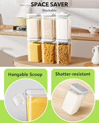 Ankou Airtight Pop Food Storage Container with Lid & 130ml Scoop, 4L/4.2qt BPA-Free Cereal, Rice, Flour, Pasta & Snack Container, Stackable & Durable,Kitchen Pantry Organizer - color: 4L/4.2qt