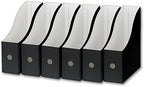 Simple Houseware 6-Pack Magazine File Holder Box, Foldable Cardboard Organizer, Black - color: Black, size: 6 Pack