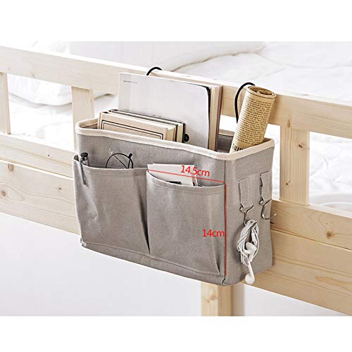 Arinda Bedside Storage Bag Hanging Organizer Bedside Caddy for Bunk Dorm Rooms Bed Rail - color: Green