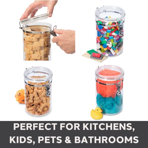 Oggi 4pc Clear Canister Set with Clamp Lids Airtight Containers in Sizes Ideal for Kitchen & Pantry Storage of Bulk, Dry Foods Including Flour, Sugar, Coffee, Rice, Tea, Spices & Herbs (Pack of 3) - size: 4-Piece Set (Pack of 3)