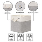 Bidtakay Fabric Basket Set - Large Square Organizer Bins, 13x13, Set of 3, White & Grey - color: White&Grey, size: 3 Pack-L Cube-13x13x13 In
