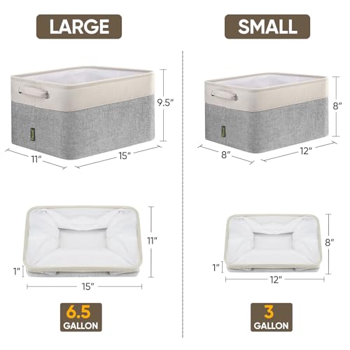 BALEINE 1 Pack Fabric Closet Storage Bins for Shelves, Linen Closet Organizers and Storage, Decorative Baskets for Organizing, Shelf, Clothes, Home, Office (Grey, 15''x11''x9.5'') - color: Grey, size: 1PCS/Large-15x11x9.5