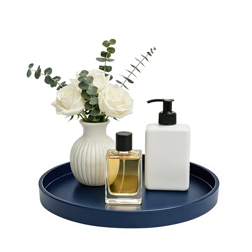 2 Pack 9" Bathroom and Vanity Tray, ABS Bathroom Counter Organizer, Coffee Table Decor for Perfume, Candles, Keys &More. Kitchen Countertop Organizer, Decorative Tray Soap Holder, Blue - color: Blue, size: 9" - 2Pcs