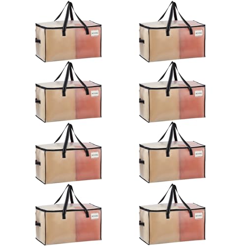 VENO 8 Pack Heavy Duty Moving Bags, Clear Storage Bags for Clothes and Comforters, College Dorm Essentials Packing Supplies, Foldable Boxes Alternative (Clear, 8 Pack) - color: Clear, size: 8 Pack
