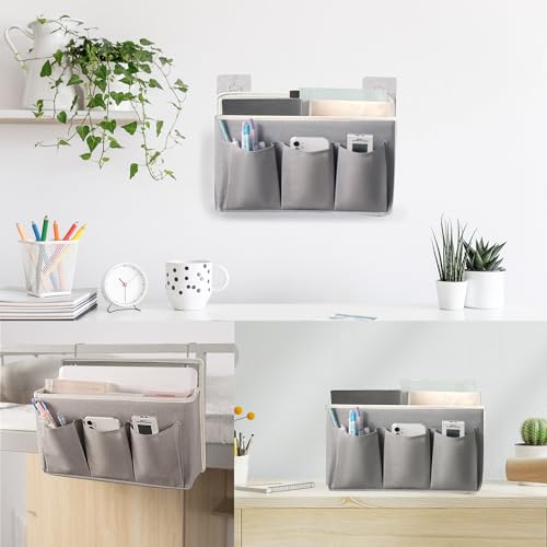 2-Pack Wall Hanging Organizer Bag/Hanging Baskets with Large Mesh Compartment & 3 Pockets，Over the Door Organizer Space Saving Storage for Bedroom,RV Camper, Closet (Gray -2 Pack) - color: Gray -2 Pack