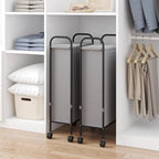 ELYKEN Slim Laundry Hamper with Lid, 50L Small Rolling Laundry Basket on Wheels, 7.9” Narrow Dirty Cloth Cart with Removable Inner Bag for Small Bathroom, Bedroom, Grey - style: Grey-50L