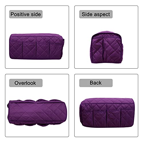 Armchair Caddy, Sofa Armrest Organizer with 14 Pockets, Waterproof Non Slip Recliner Remote Control Holder, Couch Chair Arm Storage for TV Remotes, Phone, iPad, Magazine, Books - color: Purple