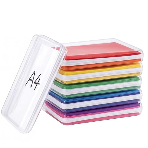 CoiiJoii 6PCS A4-Size Clear Hard Shell Zippered Case, Diaper Bag Organizing Pouches, Waterproof Cosmetic Bag, Storage Organizer Bins - size: XL-6PCS