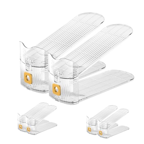 CiBiZi Clear Shoe Slots Organizers 6Pack Shoe Stacker Organizer for Closet Shoe Stackers for a Pair of Shoes Shoe Display Shelf Shoe Rack Holders Space Saver Organizador de Zapatos Clear - color: Clear, size: 6 Pack