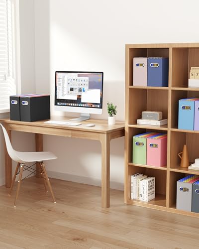Oterri Cardboard File Organizer Box for Hanging File Folders Letter Size,File Box for Computer Desk,File Cabinet,Working Home,Office,Classroom (Light Pink, Letter Size - 4 Packs) - color: Light Pink, size: Letter Size - 4 Packs