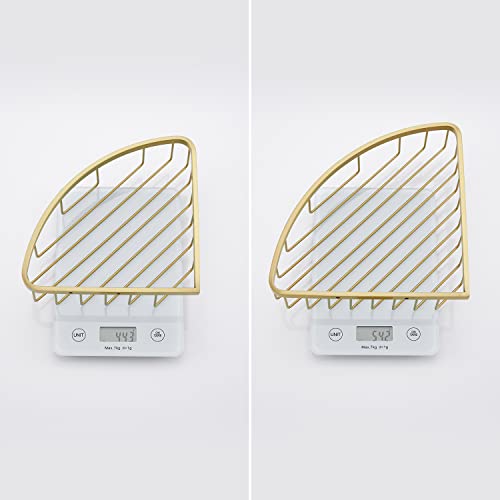 [2 Pack Bathroom Corner Shower Caddy Shelf Organizer, SUS304 Stainless Steel Heavy Duty Rust-Proof Shelf Holder, Wall Mounted Storage Rack for Bathroom Kitchen, Brushed Gold - color: Gold, size: Corner (2 Pack)