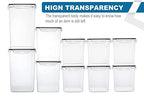 VERONES Large Tall Airtight Food Storage Containers, 10 PACK Plastic Airtight Kitchen & Pantry Organization, Ideal for Flour & Sugar Plastic Canisters with Labels - color: Black