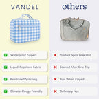 VANDEL Waterproof Hanging Toiletry Bag [TSA-Approved] Hanging Makeup Organizer Bag, Cosmetic Travel Bags for Women, Makeup Case Toiletries Organizer Hygiene Bathroom Shower Caddy - Blue Gingham - color: Blue Gingham