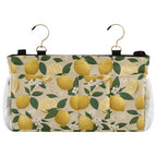 Bedside Caddy Hanging Bunk Bed Caddy Bed Organizer Hanging Pocket with 2 Hooks Bedside Storage Organizer Pocket Bag Holder Beige Lemons and Flowers - color: Beige Lemons and Flowers