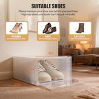 20-Pack Stackable Clear Shoe Storage Boxes, Foldable Shoe Organizer with Flip Doors & Heart Handles, Space-Saving Shoe Box Storage for Closet, Easy Access, Fits Up to US Size 10/9