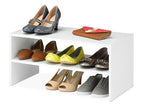 Whitmor Wood Stackable 2-Shelf Shoe Rack, White, 24 inches，2 Pack - color: White, size: 24 INCH X2