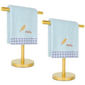 T-Shape Bath Hand Towel Holder Stand, Stainless Steel Free Standing Hand Towel Rack, for Bathroom Kitchen & Countertop, Golden, 2 Pack - color: Golden-2 Pack