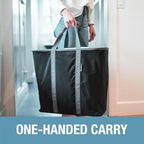 CleverMade Collapsible Laundry Caddy – Foldable Laundry Hamper & Tote, XXL 64L Pop-Up Laundry Basket with Handles, Space-Saving Laundry Organizer for Home, Dorm, Closet & Travel, 2 Pack - Denim Gray - color: Denim Gray