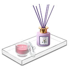 Bigfety Acrylic BathroomTray for Counter, Handmade Clear Trays Sturdy Organizer for Cup, Sponge, Soap, Plant (Large, Clear) - size: 11.2" x 5.9" x 0.9"