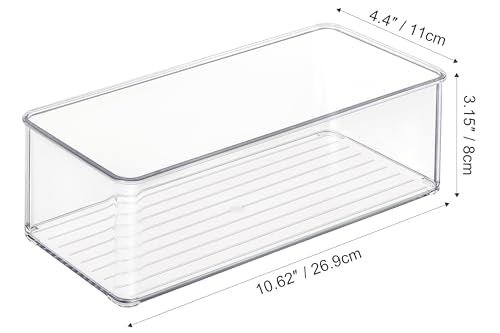 Heyuzb 4 PACK Freezer Organizer Bins Clear Stackable Storage Bins for Fridge Organization and Storage - size: 4 PACK