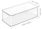 Heyuzb 4 PACK Freezer Organizer Bins Clear Stackable Storage Bins for Fridge Organization and Storage - size: 4 PACK