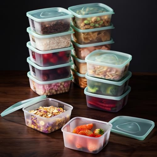 LivLab Mker 30 PCS Food Storage Containers with Lids - Reusable Meal Prep Containers Bpa-Free Freezer Lunch Boxes for Leftovers, Snack, Fruits, Salad - 15 Sets | 20 fl oz | 2.5 Cups - size: 15-Pack-17 floz