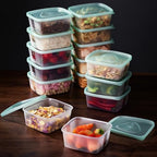 LivLab Mker 30 PCS Food Storage Containers with Lids - Reusable Meal Prep Containers Bpa-Free Freezer Lunch Boxes for Leftovers, Snack, Fruits, Salad - 15 Sets | 20 fl oz | 2.5 Cups - size: 15-Pack-17 floz