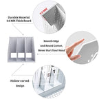 Marte Vanci Collapsible 3 Compartment Magazine Holder Desktop Adjustable Sturdy File Dividers Document Cabinet Rack Display (2 Pcs Light Gray) - color: Light Gray 3 Compartments (2 Pcs)