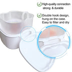 Denture Soaking Box Orthodontic Retainer Bath Case with Strainer Basket, False Teeth Container Dental Denture Bath Box Case Cup for Travel Cleaning - White - color: White