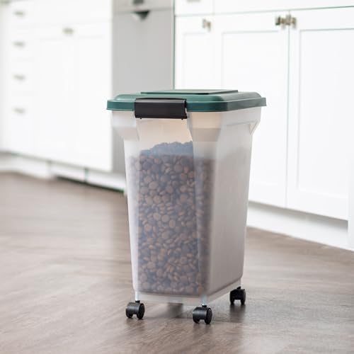IRIS USA, Inc. Remington Airtight Pet Food Storage Container, 22-Pounds, Hunter Green - size: 22 lbs