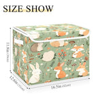 Woodland Animal Storage Box with Lid and Handles Large Collapsible Fabric Storage Basket Closet Organizer Bin Woodland Animal Basket for Nursery Bedroom Office