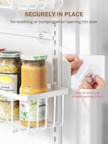 Delamu Adjustable Over the Door Pantry Organizer, 9-Tier Metal Pantry Organization and Storage for Kitchen, Hanging Spice Rack Seasoning Shelves, Cabinet Door Organizer for Easy Install, 16" White - color: White, size: 16"W 9-Tier