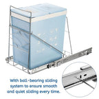 Youeon Pull Out Trash Can Under Cabinet, Adjustable Stainless Steel Under Sink Trash Can Pull Out, Slide Out Garbage Shelf, Fit for 7-11 Gallon Trash Can(Not Included)