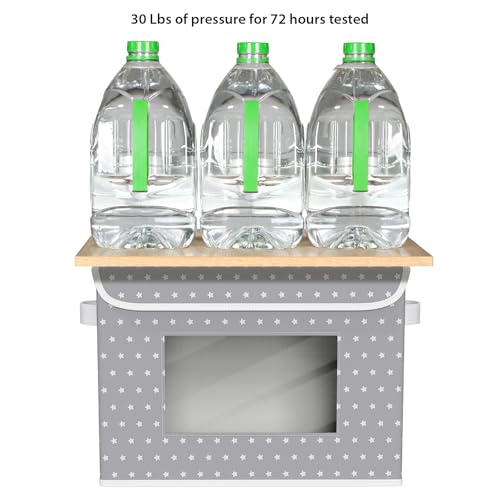 Univivi Fabric Foldable Storage Boxes [4-Pack] Large Collapsible Stackable Storage Bins with Lids, Closet Organizers and Storage Cube Basket for Home, Office, Bedroom (Gray Star, 17”x 12” x 12”) - color: Grey Star, size: 17''-4 Pack