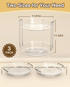 INCOSTAR 2 Pack Lazy Susan Organizer 9.25''and 11.81'' Two-Tier Lazy Susan Turntable for Cabinet, Spice Rack, and Pantry Storage - Spinning Makeup Organizer for Bathroom, Clear - size: 2-Tier & 2 Pack