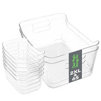 Tiawudi Set of 8 Clear Plastic Storage Bins, 2 Extra Large and 6 Small Storage Containers for Pantry Organization, Multi-Use Organizer Bins for Home, Kitchen, Cabinet, Bathroom, Fridge & Freezer