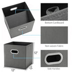 MAX Houser Fabric Storage Bins Cubes Baskets Containers with Dual Plastic Handles for Home Closet Bedroom Drawers Organizers (Cattail Gray) - color: 11 ashy