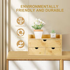Charmewooden Bamboo Desk Organizer With Drawers Countertop Drawers Counter Storage Box Corner Desk Organizer for Home Office No Assembly Required (3 Drawers with shelf) - style: 3 Drawers with shelf