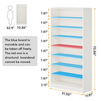 Tribesigns Shoe Cabinet, 9 Tiers 40-45 Pairs Heavy Duty Wood Freestanding Shoe Storage Cabinet, 70.8'' Tall Shoe Cabinet with Open Storage for Entryway, White - color: White