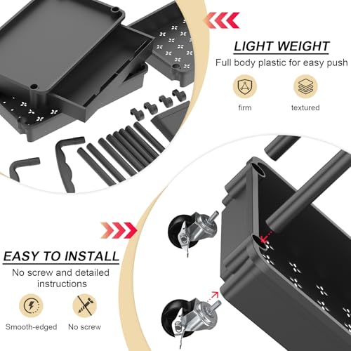 Goovilla 4 Tier Rolling Utility Cart Organizer with Removable Drawer, Stable and Sturdy Black Rolling Storage Carts with 2 Lockable Wheels for Bathroom, Kitchen, Snack, Craft, Makeup, Baby Essentials - size: 4 Tier, style: Black