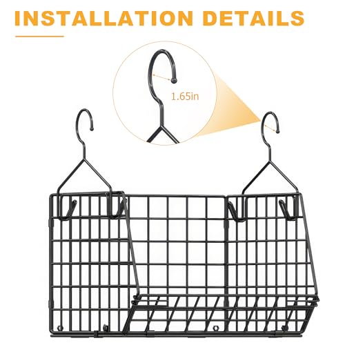 X-cosrack 7 Tier Foldable Hanging Closet Organizer and Storage,Wire Closet Shelving with 4 Large Hooks+ 5 S Hooks,Hanging Basket for Clothes Sweaters Shoes Handbags,Small Closet Organizers - color: Black, size: 7-Tier