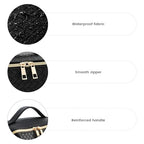 Women's Travel PU Leather Cosmetic Organizer - Large Capacity Toiletry Storage Solution - color: black